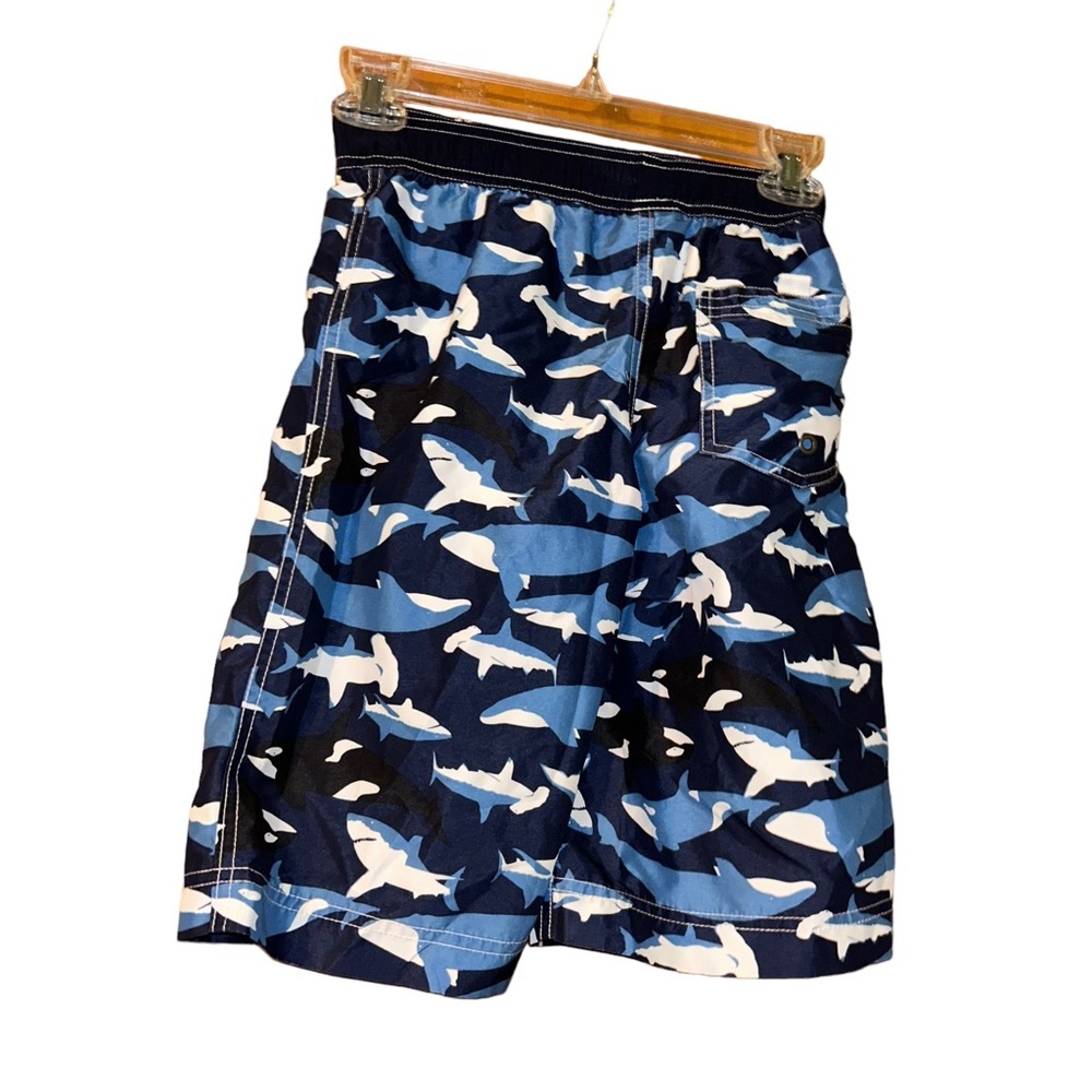 Hanna Andersson blue sharks Rash Guard swim set trunks size 12 - Picture 5 of 5